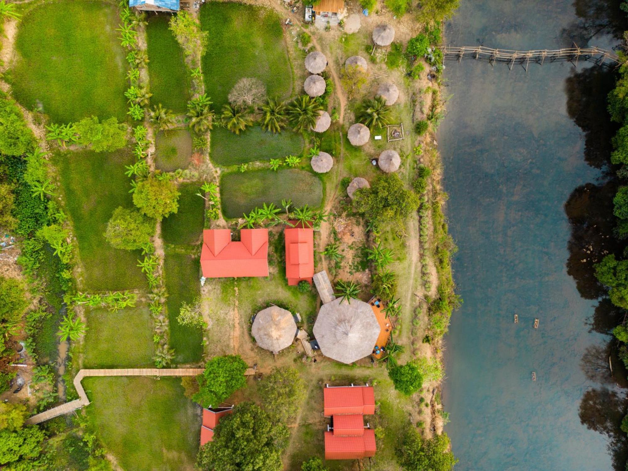 Bolaven Garden Bungalow And Tent - Tad Lo Ban Kiangtat Exteriör bild